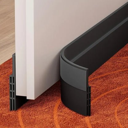 Adjustable Door Draft Stopper, Adjustable Design, Blocks Drafts, Silicone Seal Weatherproofing, Fits Bottom Doors, Indoor Outdoor Use, Blocks Air Noise Air Conditioning Leaks