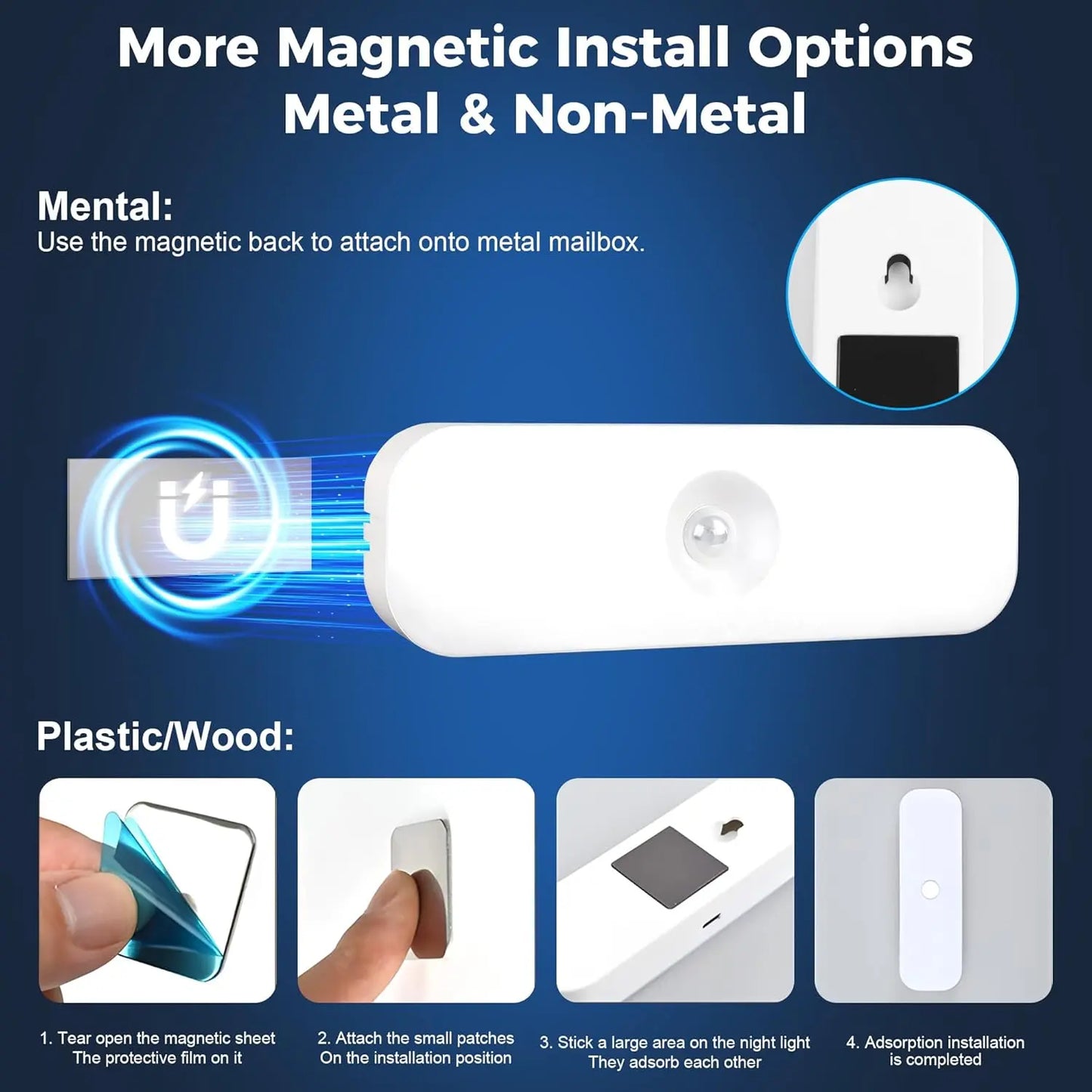 Under Cabinet Lights,Motion Sensor Night Light Indoor, USB Rechargeable Light,Magnetic Installation Dimmable Lights for Kitchen,Wardrobe,Pantry, Closet,Bathroom,Stairs,Sink Cabinet,Garage,#Summervibes