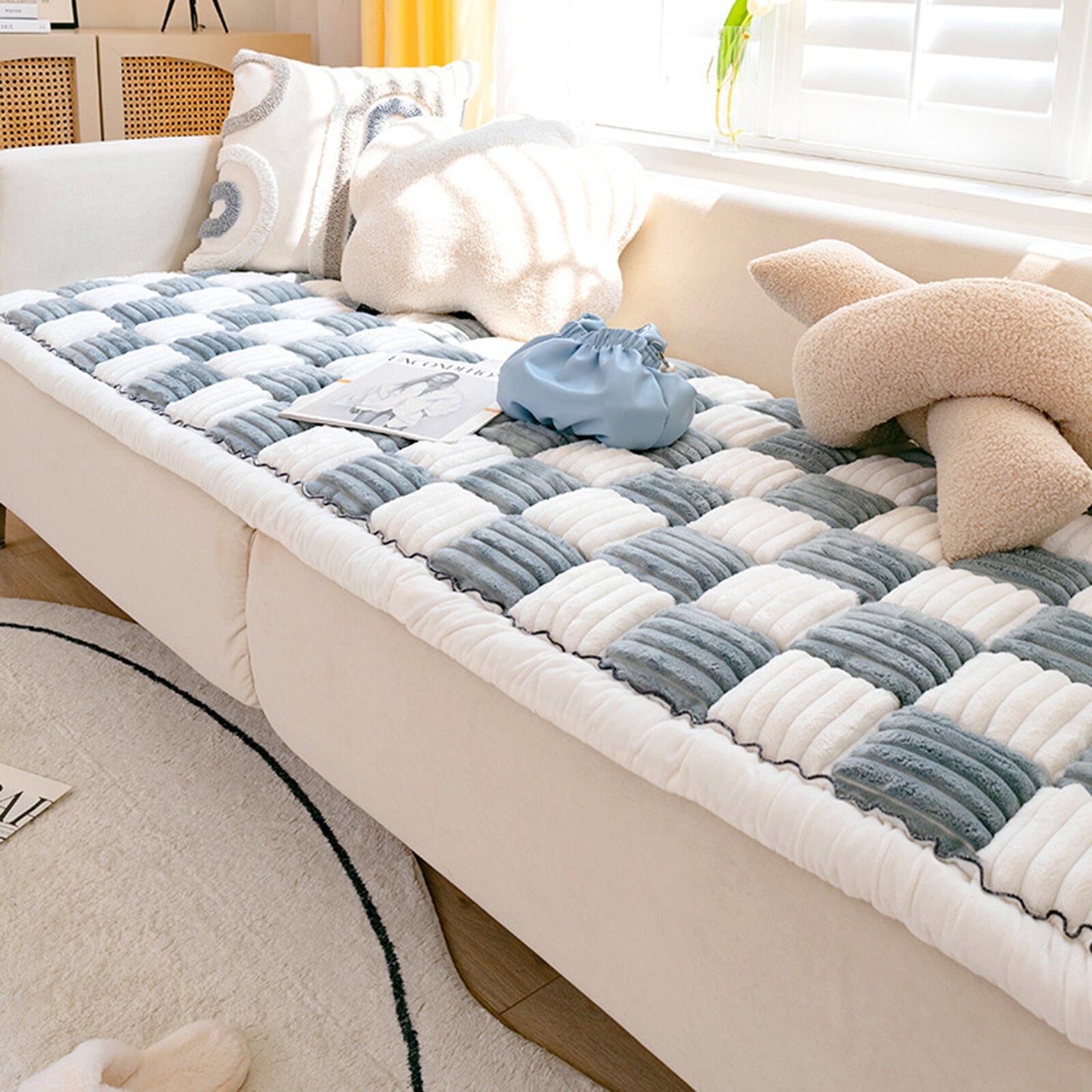 Funny Couch Cover Sofa Cover Protective Couch Cover Pet Mat Bed Couch Cover - Color: Gray Blue, Size: 70*150cm