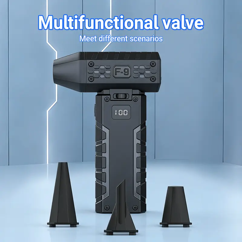 Mother‘S Day Jet Fan with Smart Display - Four Adjustable Wind Speeds, Turbo Fan with Five Nozzle Attachments, High-Capacity Battery for Portable Cleaning of Computers, Keyboards, Cars, and Outdoor Spaces