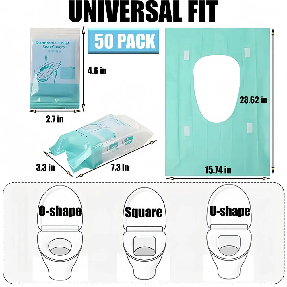 30 Pack Disposable Toilet Seat Covers – Waterproof Non-Slip 16X24In Portable Toilet Protectors, Individually Wrapped