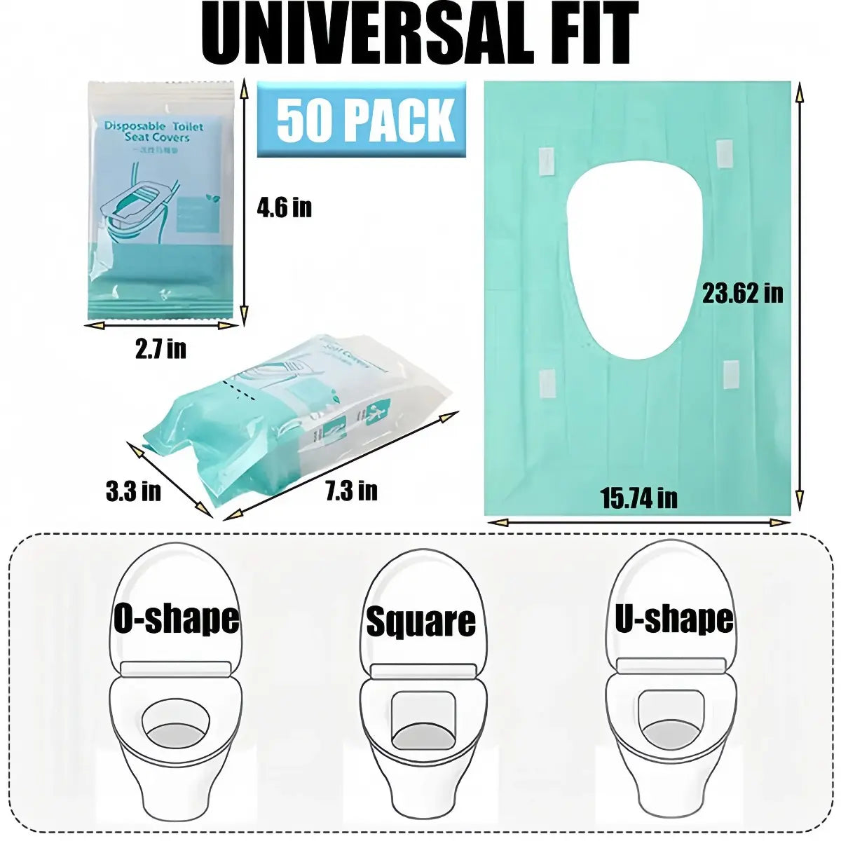 30 Pack Disposable Toilet Seat Covers – Waterproof Non-Slip 16X24In Portable Toilet Protectors, Individually Wrapped
