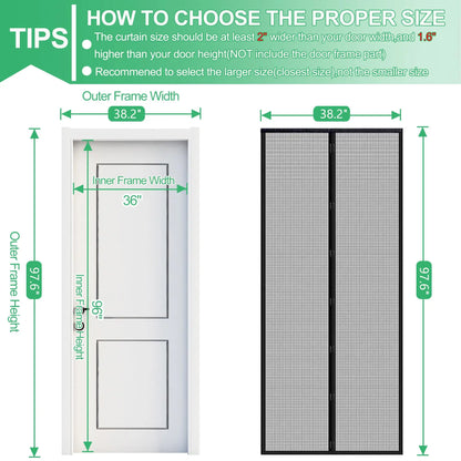 2026 New Self-Sealing Heavy-Duty Mesh Partition, Screen Door, Hands-Free Design, Bug-Proof & Pet/Kid-Friendly, Available in Three Sizes