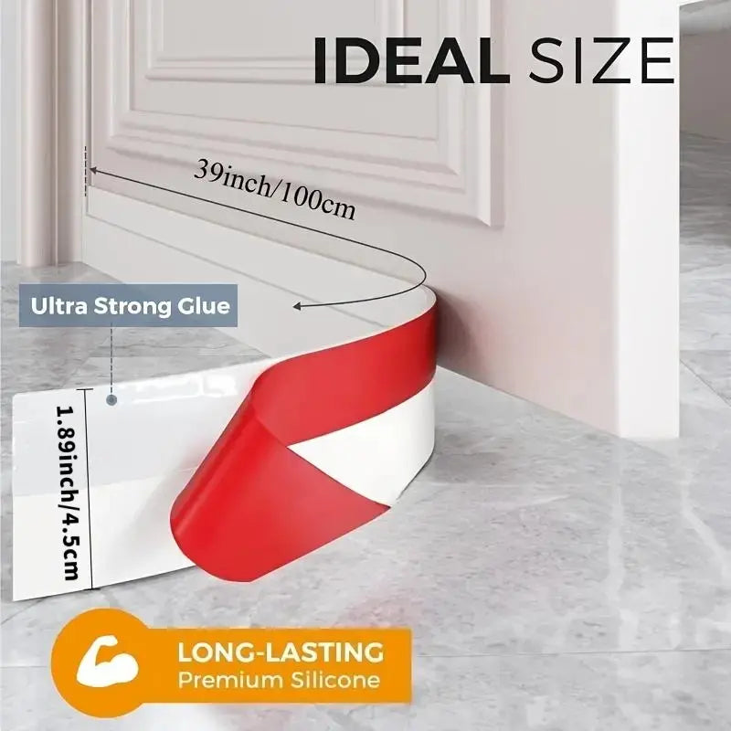 Adjustable Door Draft Stopper, Adjustable Design, Blocks Drafts, Silicone Seal Weatherproofing, Fits Bottom Doors, Indoor Outdoor Use, Blocks Air Noise Air Conditioning Leaks