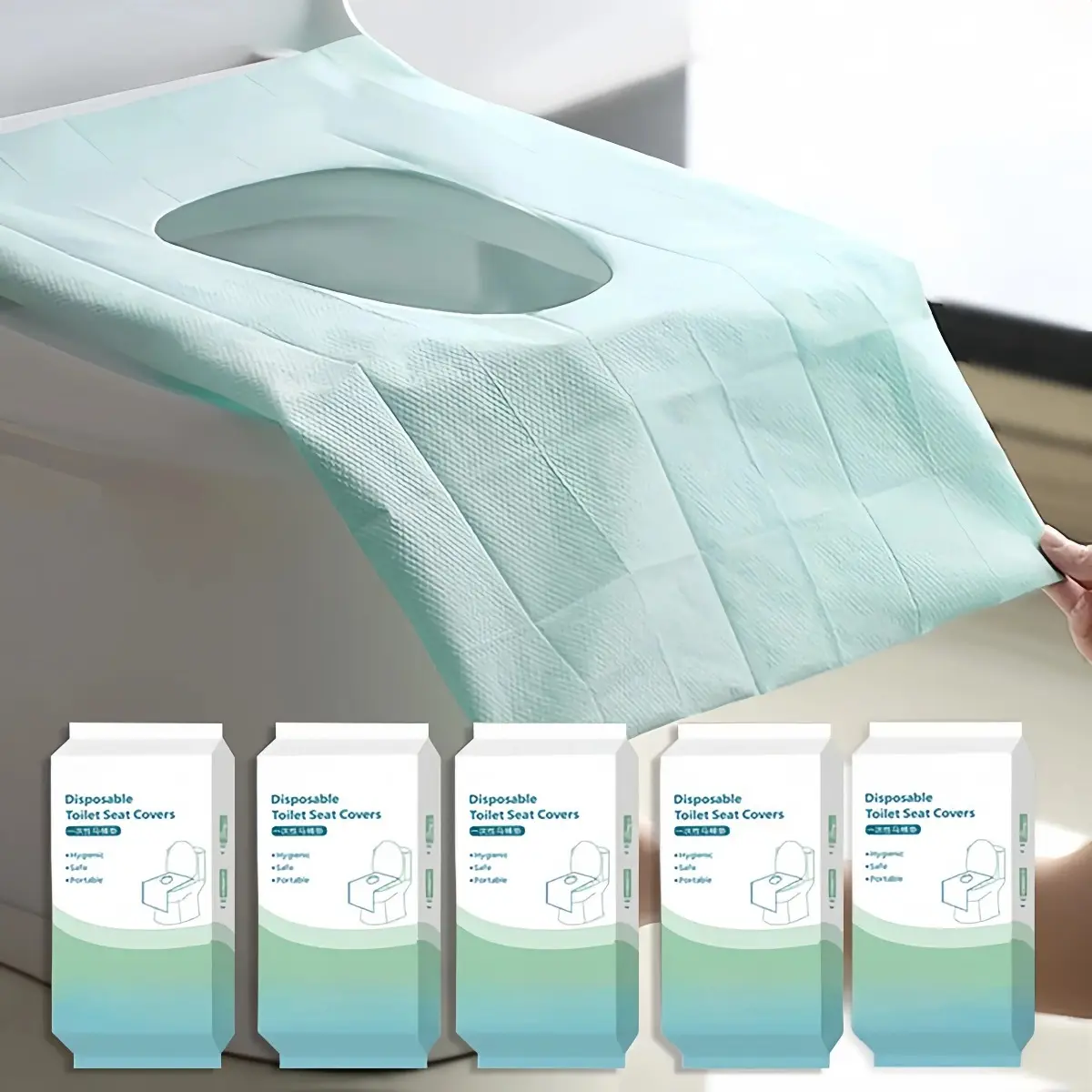 30 Pack Disposable Toilet Seat Covers – Waterproof Non-Slip 16X24In Portable Toilet Protectors, Individually Wrapped