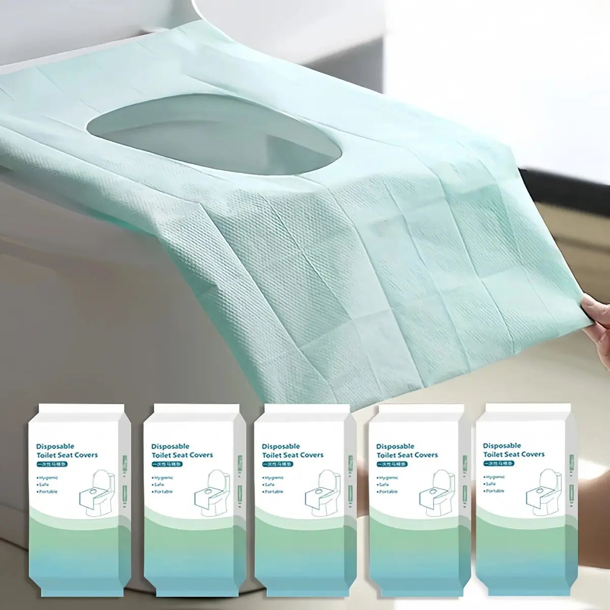 30 Pack Disposable Toilet Seat Covers – Waterproof Non-Slip 16X24In Portable Toilet Protectors, Individually Wrapped