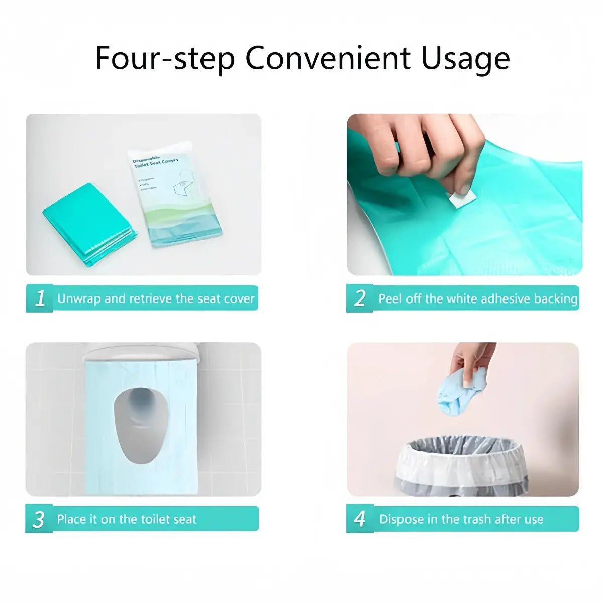 30 Pack Disposable Toilet Seat Covers – Waterproof Non-Slip 16X24In Portable Toilet Protectors, Individually Wrapped