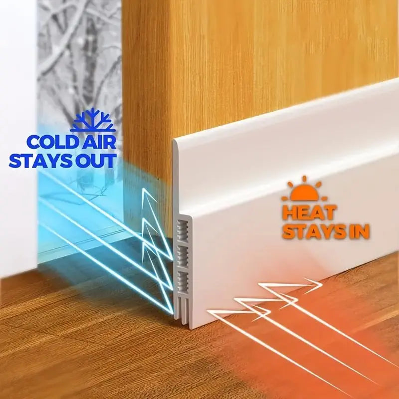 Adjustable Door Draft Stopper, Adjustable Design, Blocks Drafts, Silicone Seal Weatherproofing, Fits Bottom Doors, Indoor Outdoor Use, Blocks Air Noise Air Conditioning Leaks